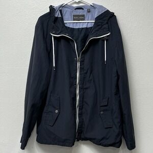 Slate & Stone XL Navy Hooded Windbreaker Jacket Men's Lightweight‎ Zip Up